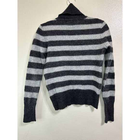 L.O.G.G. H&M Women's Gray on Gray Striped Wool Blend Turtleneck Sweater Size M - Picture 3 of 4